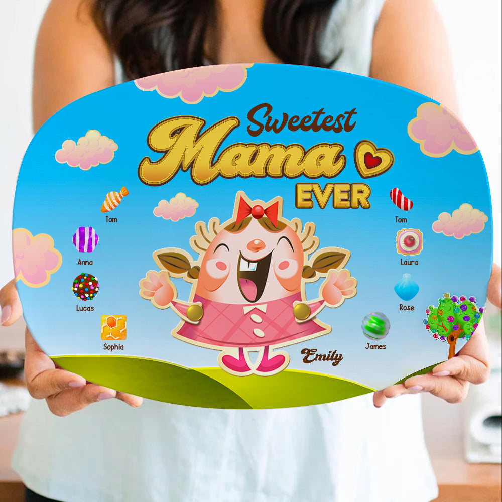 Sweetest Family Ever, Gift For Family, Personalized Resin Plate, Candy Kids Plate 04HTTI051023 - Resin Plate - GoDuckee