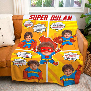 Super Kid, Personalized Blanket, Custom Photo Kid Comic Blanket 06QHTI011223 - Blanket - GoDuckee