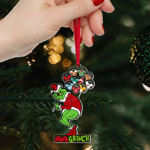 Gift For Family, Personalized Acrylic Ornament, Green Monster Balloon Family Ornament, Christmas Gift 03NATI160923 - Ornament - GoDuckee