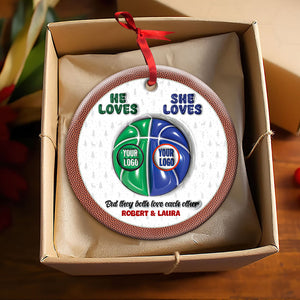 Personalized Gifts For Basketball-loving Couple Christmas Ornament 01huti101024 - Ornament - GoDuckee