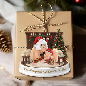 Funny Old Couple Ornament - Personalized Gifts For Couple Christmas Ornament 06NATI231025 - Ornament - GoDuckee