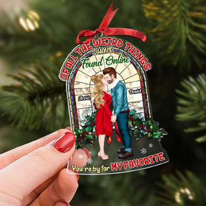 Personalized Gift For Couple, Acrylic Christmas Ornament 03HUTI240924PA You're By Far My Favorite - Ornament - GoDuckee