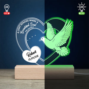 A Light Remains Where A Beautiful Soul Has Passed - Personalized 3D Led Light - Gift For Family - Led Night Light - GoDuckee