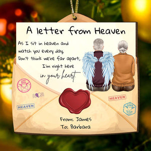 A Letter From Heaven, Personalized Wood Ornament, Gift For Heaven - Ornament - GoDuckee