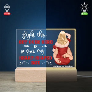 Light This Get Over Here, Personalized 3D Led Light, Naughty Couple, Gifts For Couple - Led Night Light - GoDuckee