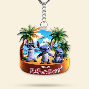 Personalized Gifts For Mom Keychain, Mischievous Blue Alien On Beach 02qhti130225 - Keychains - GoDuckee