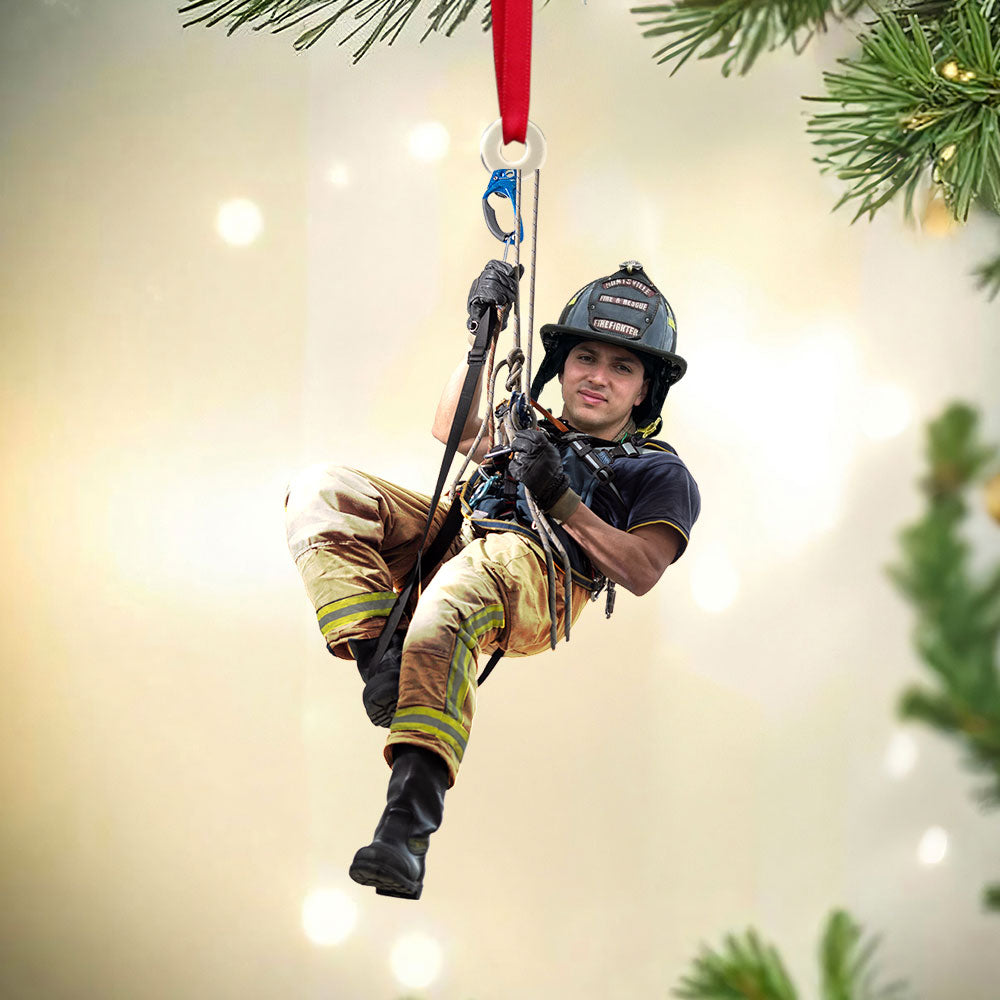 Custom Photo Gift For Firefighter Ornament, Firefighter Hanging 02qhti261124 - Ornament - GoDuckee