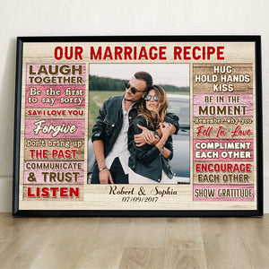 Our Marriage Recipe, Couple Gift, Personalzed Poster, Custom Image Married Couple Canvas Print - Poster & Canvas - GoDuckee