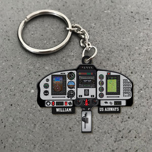 Personalized Aircraft Cockpit Keychain, Gift For Aircraft Lovers - Keychains - GoDuckee