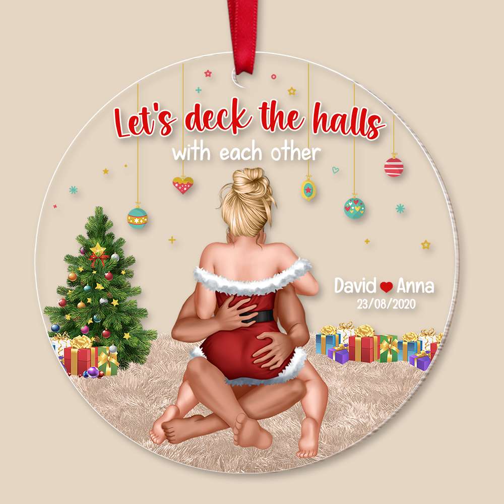 Let's Be Naughty, Couple Gift, Personalized Acrylic Ornament