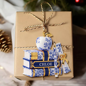 Teacher Toile de Jouy Acrylic Custom Shape Acrylic Ornament - Personalized Gifts For Teacher Christmas Ornament 01PGTI221025 - Ornament - GoDuckee