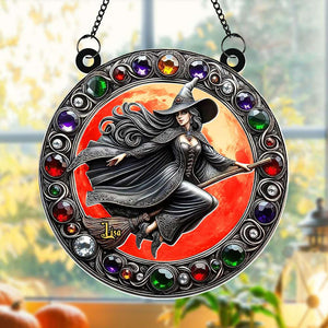 Personalized Round Shaped Home Decor Witch Sun Catcher 01HUTI210824 3D Halloween Wicked Witch - Ornament - GoDuckee