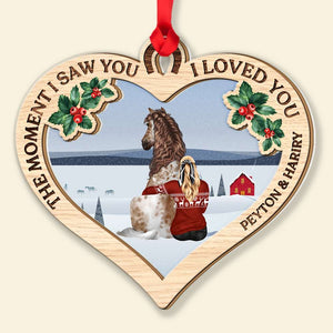 The Moment I Saw You, Personalized Wood Ornament, Gift For Horse Lover - Ornament - GoDuckee