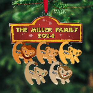 Personalized Christmas Gifts For Lion Family Acrylic Ornament 03KATI011124 - Ornament - GoDuckee