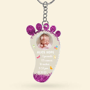 Baby Hope, Gift For Newborn, Personalized Keychain, Baby Foot Custom Image Keychain - Keychains - GoDuckee