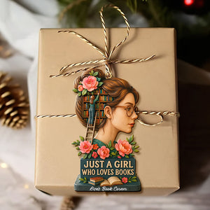 Book Girl Ornament - Personalized Gifts For Book Lovers 05huti170925 - Ornament - GoDuckee