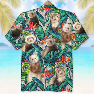 Gift For Ferret Lovers, Personalized Hawaiian Shirt, Custom Image Ferret Hawaiian Shirt - Hawaiian Shirts - GoDuckee