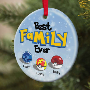 Best Family Ever, Gift For Family, Personalized Ornament, Family Snow Ceramic Ornament, Christmas Gift 02OHTI180723 - Ornament - GoDuckee