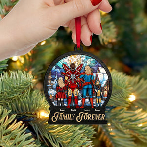 Personalized Gifts For Family Suncatcher Ornament, Superhero Family Forever 01NATI300724PA - Ornament - GoDuckee