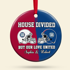 Personalized Gifts For American Football Lovers Couple Christmas Ornament 03huti111023 - Ornament - GoDuckee