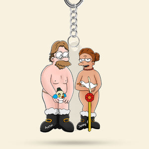 Personalized Gifts For Couple Keychain Cartoon Couple 04ACTI191224HG - Keychains - GoDuckee