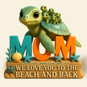 Personalized Gifts For Mom Acrylic Plaque, Turtle & Her Little One 05TGTI150425 - Shaped Plaques - GoDuckee
