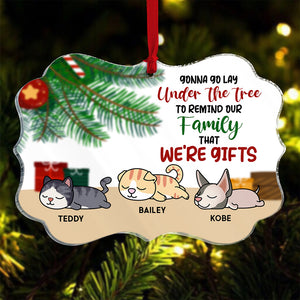 Gonna Go Lay Under The Tree, Gift For Cat Lover, Personalized Ornament, Cats Laying Ornament, Christmas Gift - Ornament - GoDuckee