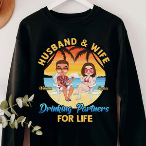 Couple, Drinking Partners For Life, Personalized Tshirt, Gift For Couple - Shirts - GoDuckee