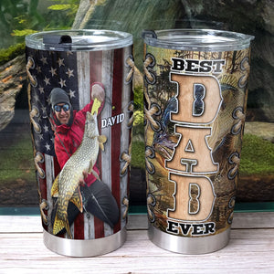 Best Dad Ever, Custom Fishing Dad Tumbler, Father's Day Gift, Gift For Fishing Lovers - Tumbler Cup - GoDuckee