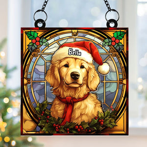 Personalized Christmas Gifts For Dog Lovers Suncatcher Ornament Golden Retriever 04huti090924 - Ornament - GoDuckee