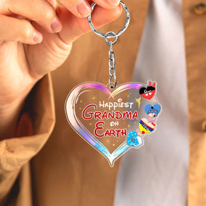 Personalized Gifts For Grandma Keychain Happiest Grandma on Earth 02QHTI060324 - Keychains - GoDuckee