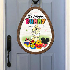 Personalized Gifts For Grandma Wood Sign Grandma Bunny and Easter Eggs 05HTTI060224 - Wood Signs - GoDuckee