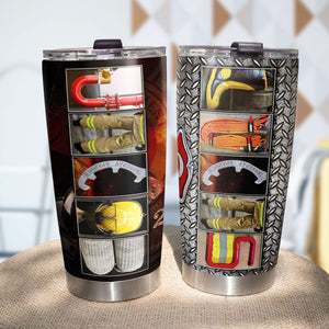 Firefighter Name Art Tumbler, Personalized Gift For Firefighter, 01QHTI050123 - Tumbler Cup - GoDuckee