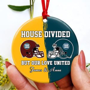 Personalized Gifts For American Football Lovers Couple Christmas Ornament 03huti111023 - Ornament - GoDuckee