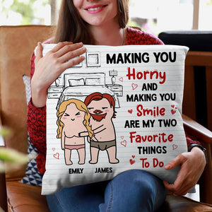 Couple Making You Horney And Making You Smile, Personalized Pillow, Gift For Couple - Pillow - GoDuckee