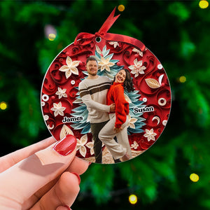 Custom Photo Gifts For Couple Ornament First Christmas 01xqti110924 - Ornament - GoDuckee