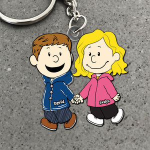 Couple Keychain - Personalized Gift For Couple Hand In Hand-Homacus