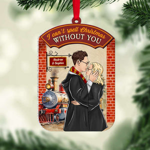 I Can't Spell Christmas Without You 04HUDT301023TM Personalized Ornament, Kissing Couple Gifts - Ornament - GoDuckee