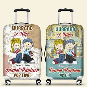 Personalized Gifts For Couple Luggage Cover Travel Partner 01xqti281224hg - Luggage Covers - GoDuckee