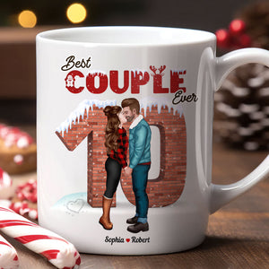 Best Couple Ever, Couple Gift, Personalized Coffee Mug, Couple Kissing Mug, Christmas Gift - Coffee Mug - GoDuckee