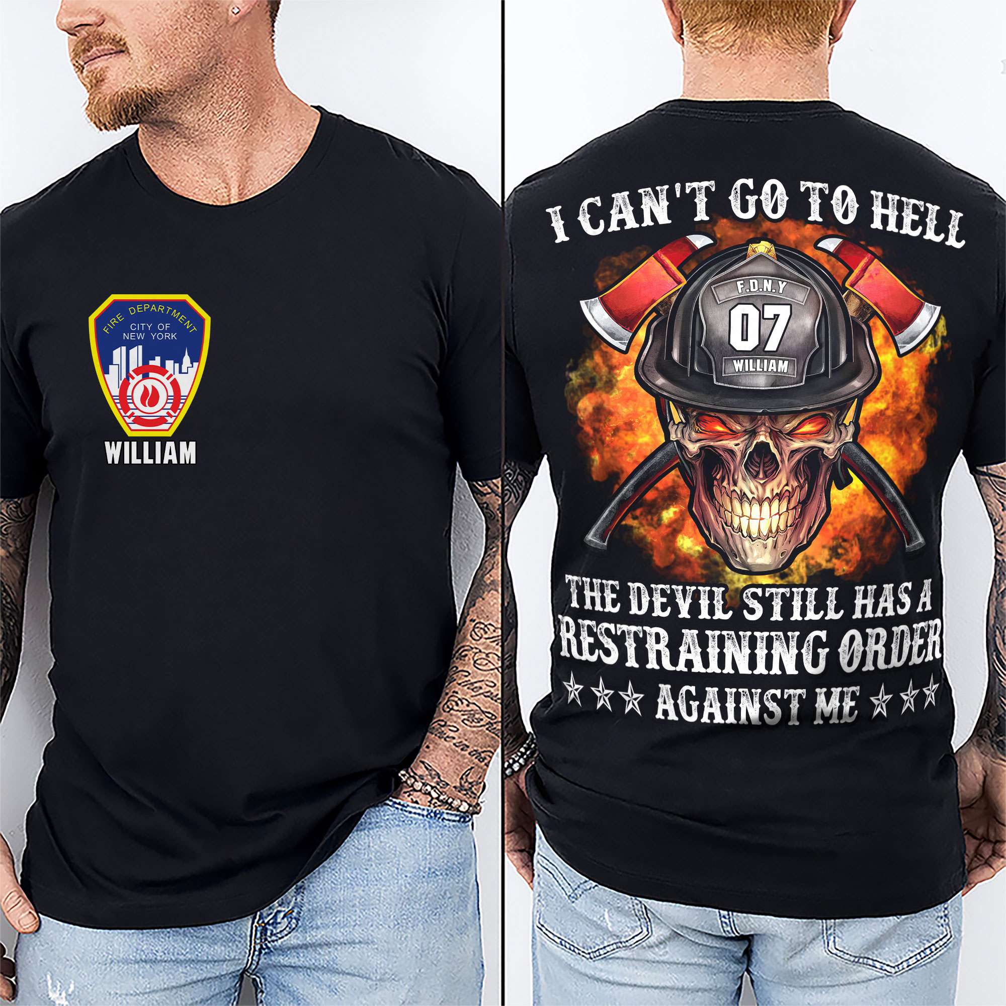 Personalized Gifts For Firefighter Shirt 06PJTI310724 Firefighter Skull - Shirts - GoDuckee