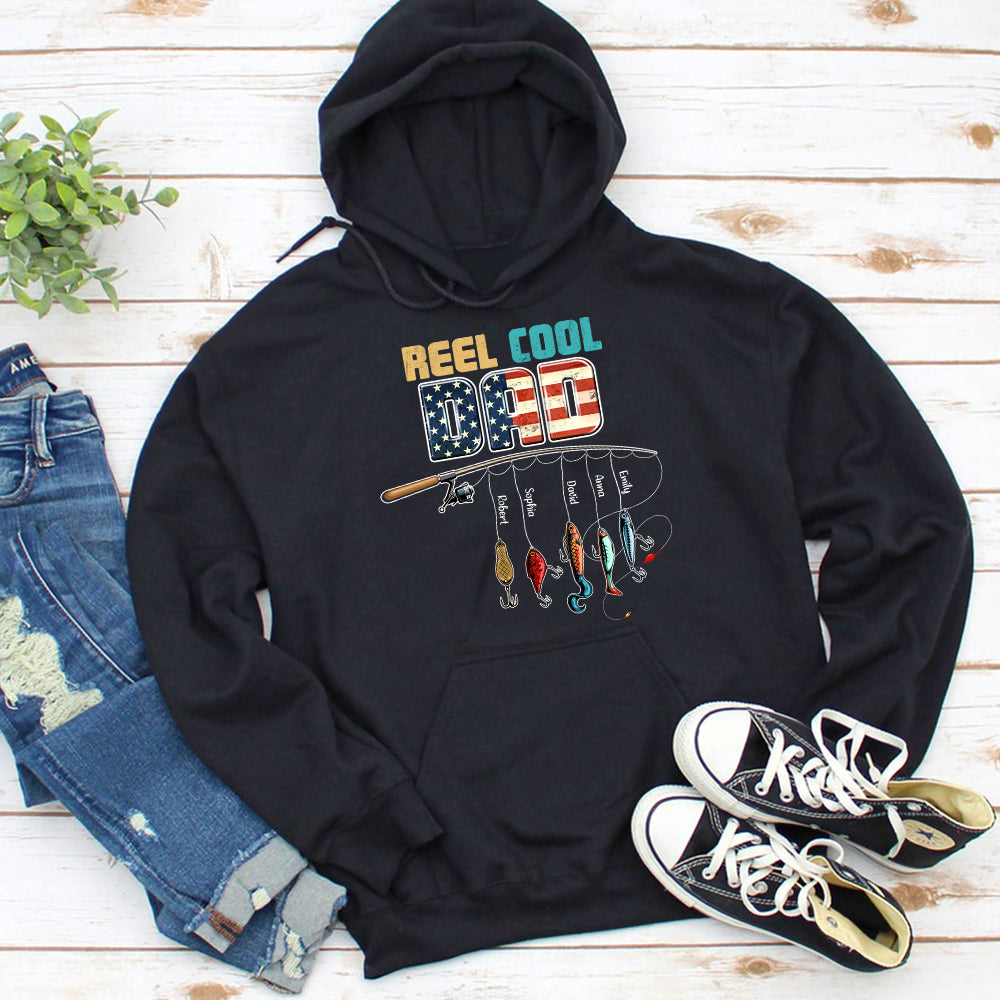 Reel Cool Dad, Fishing Personalized Shirt Hoodie Sweatshirt 05HUTI260423 - Shirts - GoDuckee