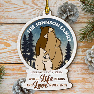 Where Life Begins And Love Never Ends, Personalized Wood Ornament, Gifts For Family 04HTDT080923 - Ornament - GoDuckee