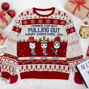 Thanks For Not Swallowing Us, Knitted Ugly Sweater, Gifts For Parents - AOP Products - GoDuckee