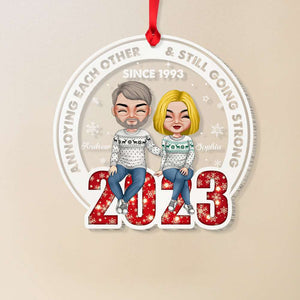 Annoying Each Other & Still Going Strong, Personalized Acrylic Ornament, Christmas Gifts For Couple 02ACDT190823HH - Ornament - GoDuckee