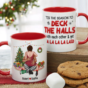 Tis The Season, Couple Gift, Personalized Mug, Funny Couple Mug, Christmas Gift - Coffee Mug - GoDuckee