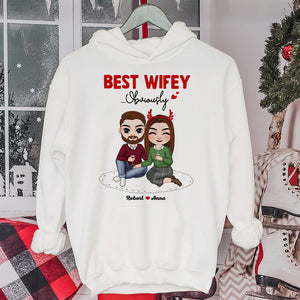 Best Hubby, Best Wifey Obviously, Personalized Couple Matching Shirt, Couple Christmas Gift, Anniversary Gift Idea - Shirts - GoDuckee