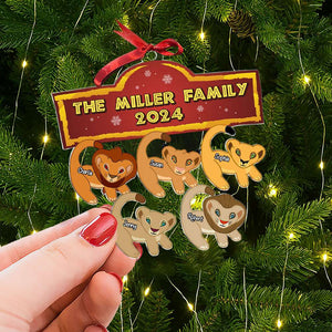 Personalized Christmas Gifts For Lion Family Acrylic Ornament 03KATI011124 - Ornament - GoDuckee