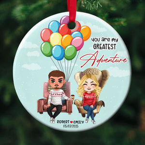 You Are My Greatest Adventure, Couple Gift, Personalized Ornament, Balloon Couple Ornament, Christmas Gift 02HTTI170823HH - Ornament - GoDuckee