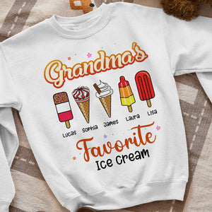 Grandma's Favorite Ice Cream, Gift For Grandma, Personalized Shirt, Ice Cream Grandkids Shirt 03NATI190723 - Shirts - GoDuckee